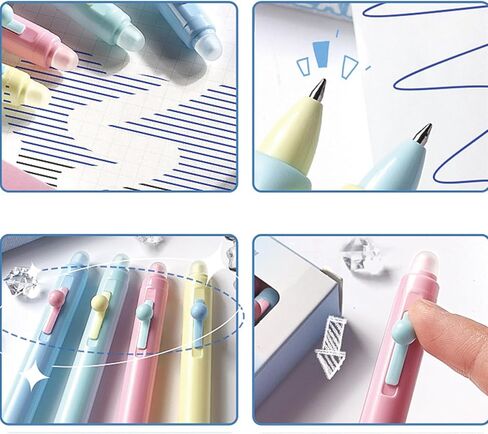 4 Pcs Erasable Gel Ink Pens Retractable Pens Cute Pens 0.5mm Fine Point Pen Office Writing Pens School Pens Women Girls Boys Pens (Blue Ink-Pastel) in Kuwait