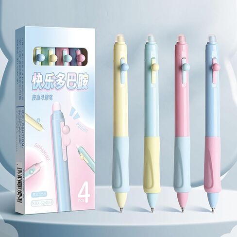 4 Pcs Erasable Gel Ink Pens Retractable Pens Cute Pens 0.5mm Fine Point Pen Office Writing Pens School Pens Women Girls Boys Pens (Blue Ink-Pastel) in Kuwait