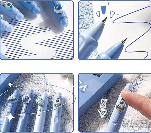 4 Pcs Erasable Gel Ink Pens Retractable Pens Cute Pens 0.5mm Fine Point Pen Office Writing Pens School Pens Women Girls Boys Pens (Blue Ink-Pastel) in Kuwait