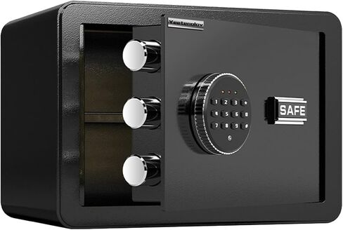 Small Safe, Lock Box for Money, Jewelry, Documents and Guns, 0.5 Cubic Feet Digital Security safes for Home, Hotel, or Business, brown, 11.8" L x 7.9" W x 7.9" H in Kuwait