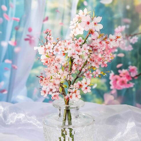180pcs ملصقات سجل قصاصات Pet Garden Peet Garden ، Cherry Lilac Peony Tulip Rose Rose Wildflower. in Kuwait