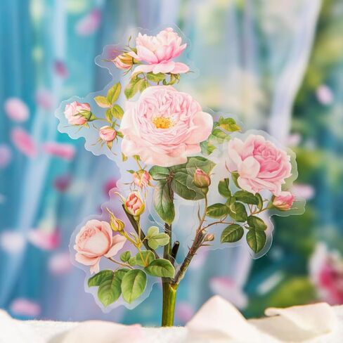 180pcs ملصقات سجل قصاصات Pet Garden Peet Garden ، Cherry Lilac Peony Tulip Rose Rose Wildflower. in Kuwait