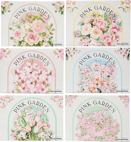 180pcs ملصقات سجل قصاصات Pet Garden Peet Garden ، Cherry Lilac Peony Tulip Rose Rose Wildflower. in Kuwait
