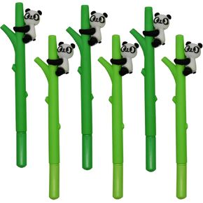 Maydahui 24 PCS Tree Climbing Panda Gel Pen Cute Cartoon Animal Pens Soft Silicone Black Ink for Office School Stationery Supplies