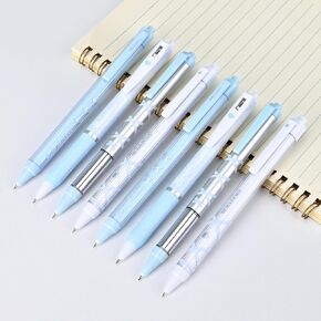 BAYTORY 8Pcs Gel Pens, Aesthetic Pens, Fine Point 0.5 mm Pens for Journaling, Retractable Quick Dry Black Ink, Smooth Writing for Office School Supplies (Purple Series)