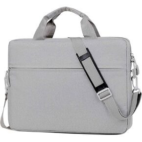Laptop Carrying Case for 13/14/15 Inch Laptops & Tablets - Double Compartment Shockproof Adjustable Strap Durable & Stylish Business Travel School Bag -Grey