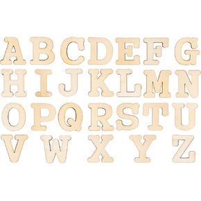 3 Inch 174 Pieces Unfinished Wood Letters Crafts Unpainted Wooden Alphabet Letters for Sign Wall Decor Homemade(with Extras)