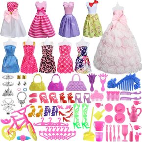 SOTOGO 85 Pieces Doll SOTOGO 85 Pieces Doll Clothes and Accessories for 11.5 Inch Girl Doll Clothes Include 10 Sets Girl Doll Fashion Clothes and 75 Pieces Doll Accessories