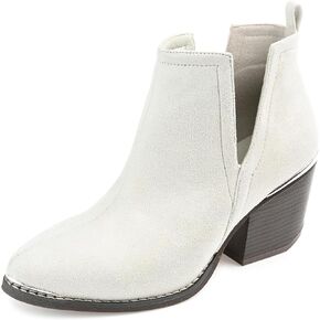 Journee Collection Womens Issla Bootie with Soft Vegan Suede and Side Split Detail, Red, 12
