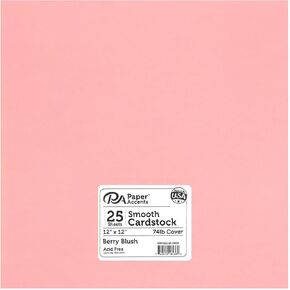 PA Paper Accents Cardstock Pack 12" x 12" Lavender, Smooth, 65lb Colored cardstock Paper for Card Making, Scrapbooking, Printing, Quilling and Crafts, 25 Pieces