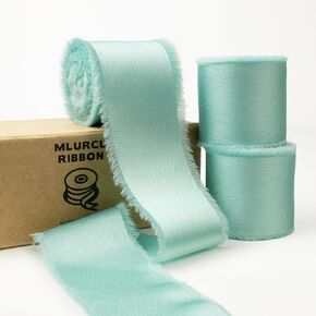 Chiffon Ribbon Silk Satin Ribbon 1 1/2 Inch x 3 Yd Handmade Fringe Chiffon Frayed Edges Ribbons Set 9 Rolls Fabric Ribbon for Wedding Invitations, Flower Bouquet, Gift Wrapping, Bows, Crafts in Kuwait