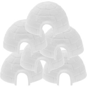 Zerodeko 6 PCS Mini Igloo Toys, Igloo Toy House, Realistic Polar Toys, Miniature Toys Playset Figures Toy Mini Toys Set for Boys Girls Kids