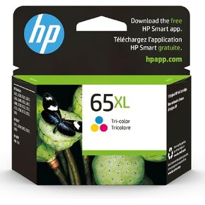 HP 65XL Tri-color High-yield Ink Cartridge | Works with HP AMP 100 Series, HP DeskJet 2600, 3700 Series, HP ENVY 5000 Series | Eligible for Instant Ink | N9K03AN