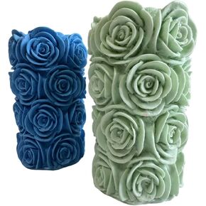 Large Rose Cylinder Candle Making Molds Silicone Candle Molds for Candle 3D Candle Mold for Art Wedding Candle