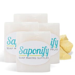 Saponify - 4Lb Cocoa Butter Melt and Pour Soap Base, Pure Cocoa Butter Skin-Enhancing Soap Base, Easy to Use Glycerin Soap Blocks for Soap Making