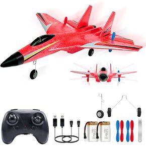 Su-27 RC Airplane,2.4GHz 2 Channel Remote Control Plane with Gyro Night Lights and 2 Batteries, Easy to Fly for Adults, Beginners and Kids Toy