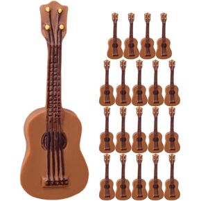 LOGOFUN 20pcs Mini Guitar Model Dollhouse Miniature Instrument Crafts Resin Tiny Musical Instruments for Dollhouse Accessories