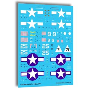Techmod 48019 1/48 Grumman F6F-5 Hellcat 1944 Fighter Aircraft Wet Decal WWII