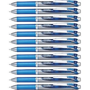 EnerGel™ RTX Retractable Liquid Gel Pens, Bold Point, 1.0 mm, Black/Silver Barrel, Black Ink, Pack Of 12