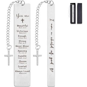2pcs Baptism Gifts for Girl Women, Christian Bookmark Gifts for Her Him, Bible Verse Bookmark, Inspirational Religious Gift for Daughter Son, Confirmation Gifts for Teen Easter Stocking Stuffers