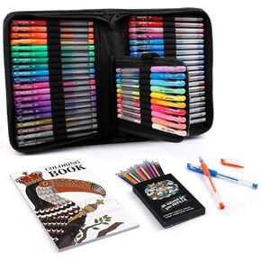 Lelix Gel Pens, 120 Pack Gel Pen Set, 60 Unique Colors with 60 Refills for Adults Coloring Books Drawing Doodling Crafts Scrapbooking Journaling