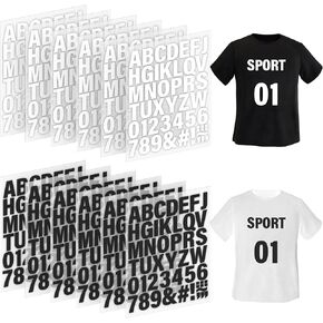 5 Sheets White Iron on Letters and Numbers for Fabric, 245 Pieces Heat Transfer Letters 2 Inch Iron on Vinyl Letters with PU A to Z, and 0-9 Iron on Numbers for DIY Printing Clothing Jersey T-Shirts in Saudi Arabia