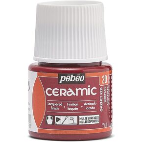 Pebeo 025-014 Ceramic, Enamel Effect Paint, 45 ml Bottle - Black, 1.5 Fl Oz (Pack of 1)