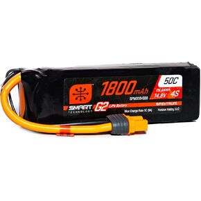 Spektrum 14.8V 1800mAh 4S 50C Smart G2 LiPo Battery: IC3, SPMX184S50, Multicolor