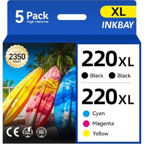 252XL Ink Cartridge High Capacity Combo 5 Pack Replacement for 252xl 252 T252 T252XL Ink WorkForce WF-3620 WF-3640 WF-7110 WF-7610 WF-7620 WF-7710 WF-7720 WF-7210 Printer Black Cyan Magenta Yellow