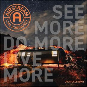 TF PUBLISHING 2025 Airstream: Live Riveted Wall Calendar | Large Grids for Appointments and Scheduling | Vertical Monthly Wall Calendar 2025 | Premium Matte Paper | 12" x 12"