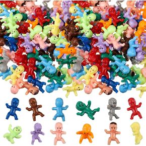 100 Pcs Mini Plastic Babies 1 Inch Tiny Baby Figurines Small Babyshower Babies Bulk for My Water Broke Baby Shower Games Decorations(Purple)