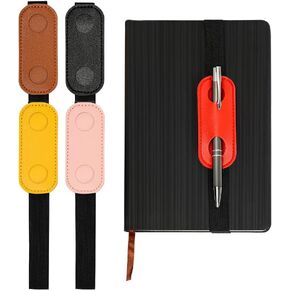 NatureTouch 5 Pieces Adjustable Elastic Band Pen Holder,Pencil Holder Pen Sleeve Pouch Suitable for Hardcover Journals, Notebooks,Binder Books-5 Bright Color