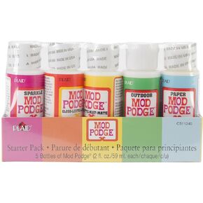 Mod Podge Waterbase Sealer, Glue and Finish Starter Pack (2-Ounce), CS11240 Clear Finish