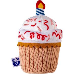PAWTY Cupcake Plush Dog Toy - Cute Unique Dog Parody Toy with Squeaker - Gift for Puppy Birthday - Chew Toy for Small to Medium Dogs - Premium Quality Design - Alcohol Drinks Bottle Dog Toy  (Blue)