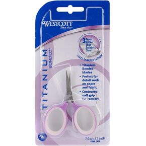 Westcott 4" Sewing Titanium-Bonded Embroidery Scissors, Curved (13865)
