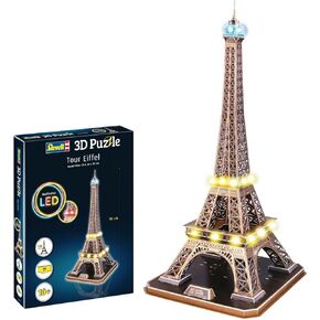Revell Eiffel Tower LED Light Up Large 3D Puzzles for Adults and Kids Ages 10 Years and up Arts Crafts Building - 84 Pieces