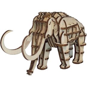 Eco 3D Wooden Puzzle Mammoth from Deluxebase. Animal Themed DIY 3D Puzzle Craft Kit. Sustainable Wood Safari Animal Toys. Perfect Model Building Kits for Educational Toys and Kids Party Favors.