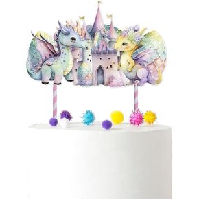 Pink Dragon Cake Topper - Adorable Decor for Girls' Baby Shower or Birthday, Fantasy-Themed Party Accessory