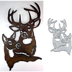 Adies Animal Deer Metal Die Cuts,Merry Christmas Couple Deer Elk Card Cutting Dies Cut Stencils DIY Scrapbooking Photo Album Decorative Embossing Paper Card Making, 62X105MM/2.44X4.13 inch