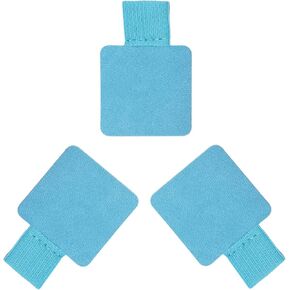 Mini Skater 3 Pcs Self-adhesive Leather Pencil Elastic Loop, Square PU Leather Pen Clip, Pen Holder for Notebooks, Journals, Clipboards, Calendars, Pens Loop Holders Creative Accessories (Blue)