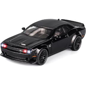 Toy Cars for Kids 1/32 Challenger Hellcat Die Cast Metal Toy Cars,Pull Back Hellcat CarWith Light and Music Hellcat Toy Car Collectible Model Cars,for Boys Age 3 + Year Old