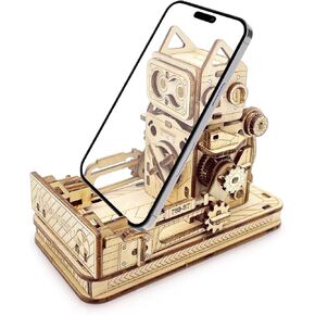 3D Wooden Puzzles for Adults, 126 Pieces Robot Wooden Cell Phone Stand, DIY Robot Puzzle Model Kits for Teens Adults, Home Décor Ideal for Birthday Christmas Souvenir Gift, S0101P