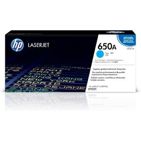 HP 650A Cyan Toner Cartridge | Works with HP Color LaserJet Enterprise CP5525 Series | CE271A
