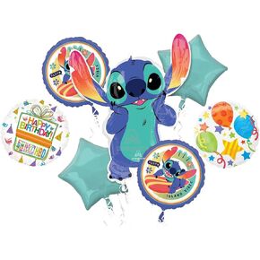 Anagram Stitch 7pc Birthday Party Foil Balloons, BQ_4159