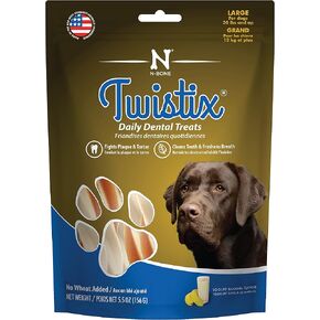 Twistix 5.5-Ounce Yogurt And Banana Dental Chew Treats For Dogs, Large