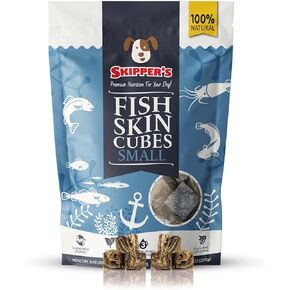 SKIPPER'S Cod Fish Skin Twists Dog Chews - 100% Fish Skin Grain Free Treats for Dogs, High in Protein & Low in Fat, Essential Omega 3 Oils | Great for Teeth (Short, 2.5 Oz)