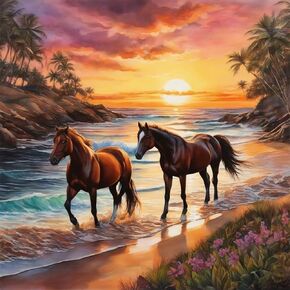 WSLWXSHM Diamond Painting Kits for Adults Horse, Round Full Drill Diamond Art Kits, 5D DIY Paint with Diamonds Crafts for Home Wall Decoration Gifts 12×12Inch, Animal