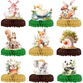 9 Pcs Safari Baby Shower Decorations Safari Centerpieces of Tables Jungle Theme Decorations Wild One Table Decor Honeycomb Woodland Baby Shower Birthday Party Table Decorations for Boys Girls