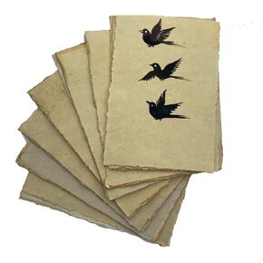 Watercolor Paper - 6 X 4 inches Art Paper Mixed Media 150 GSM Thick Deckle Edge Virgin Cotton Handmade Paper - Vintage Parchment Paper for Writing