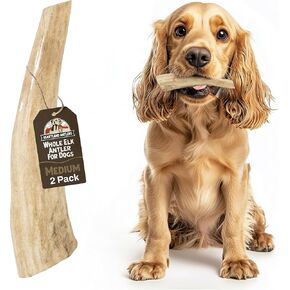 Heartland Elk Antlers for Dogs - Grade A, Naturally Shed Antlers | Dog Bones for Aggressive Chewers & Teething Puppies | All Breeds Chew Toy USA Made & Veteran Owned (Whole Elk: 8+", X-Large, 1-Pack)